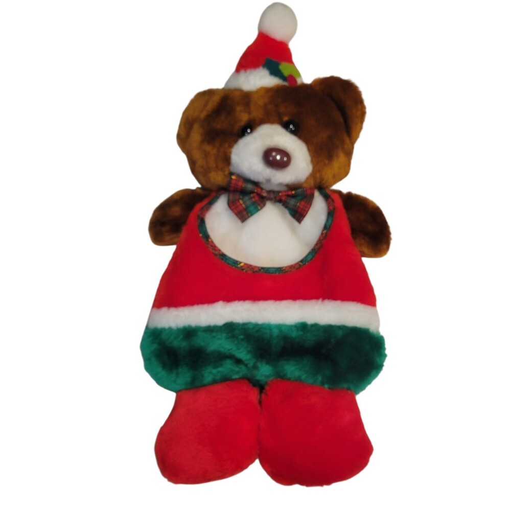 Vintage Stocking Brown Bear Plush Cherng Perng Taiwan Stuff Animal Hanger